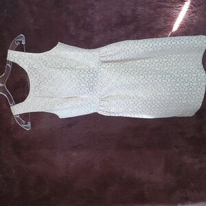 ERIN Gold and Cream Bow Cut-Out Dress NWOT